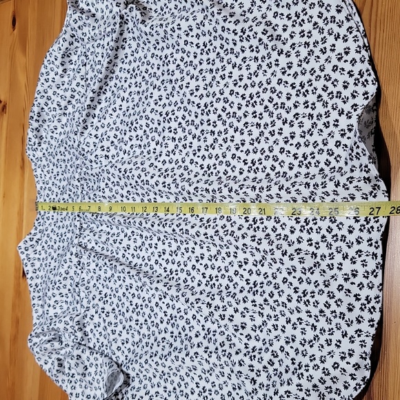 Alfani White with Black Print Short Sleeve Blouse Women's Size 2X - Picture 13 of 16